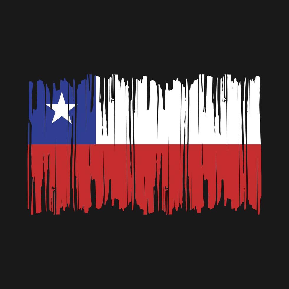 ilustración de vector de pincel de bandera de chile