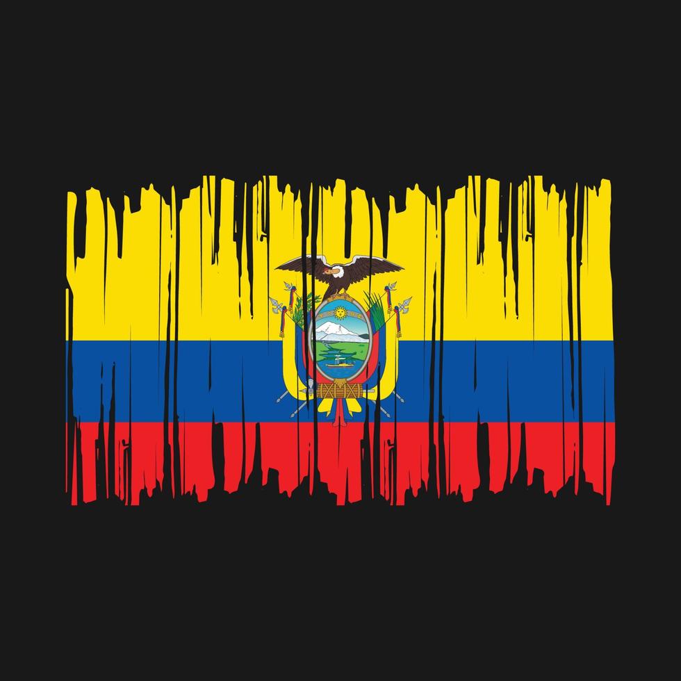 Ecuador Flag Brush Vector Illustration