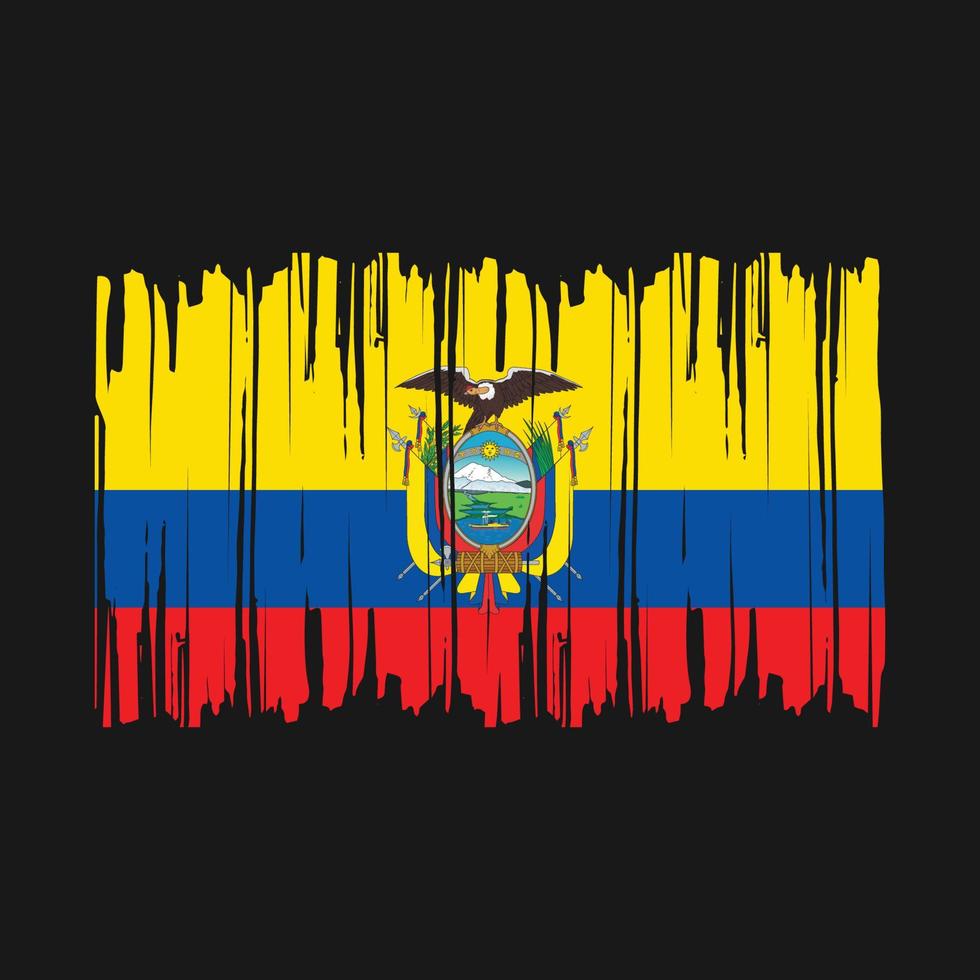 ilustración de vector de pincel de bandera de ecuador