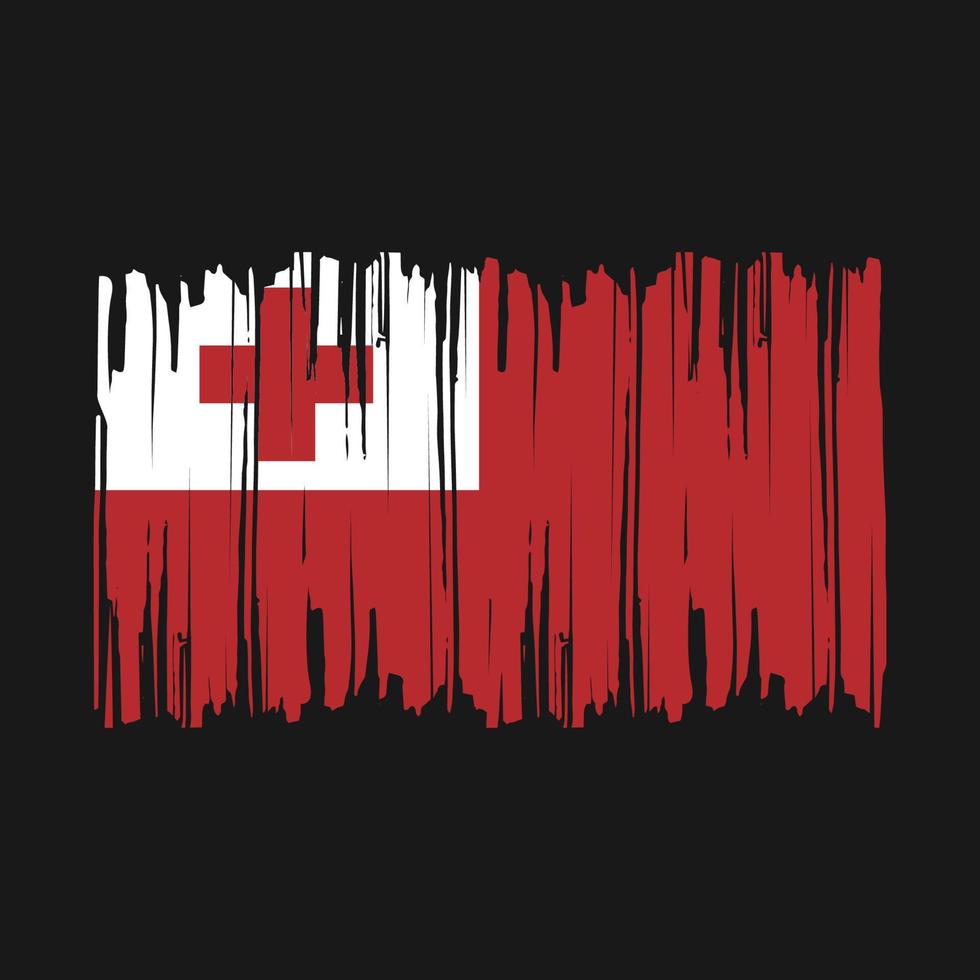 Tonga Flag Brush Vector Illustration