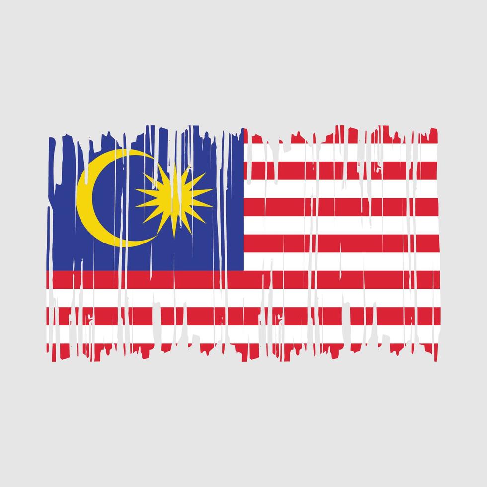 Ilustración de vector de cepillo de bandera de malasia