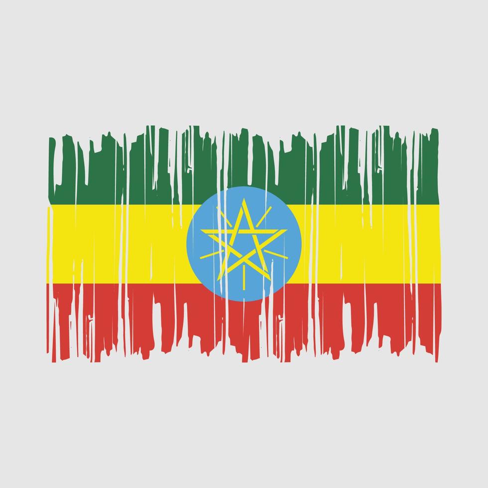 Ilustración de vector de pincel de bandera de etiopía