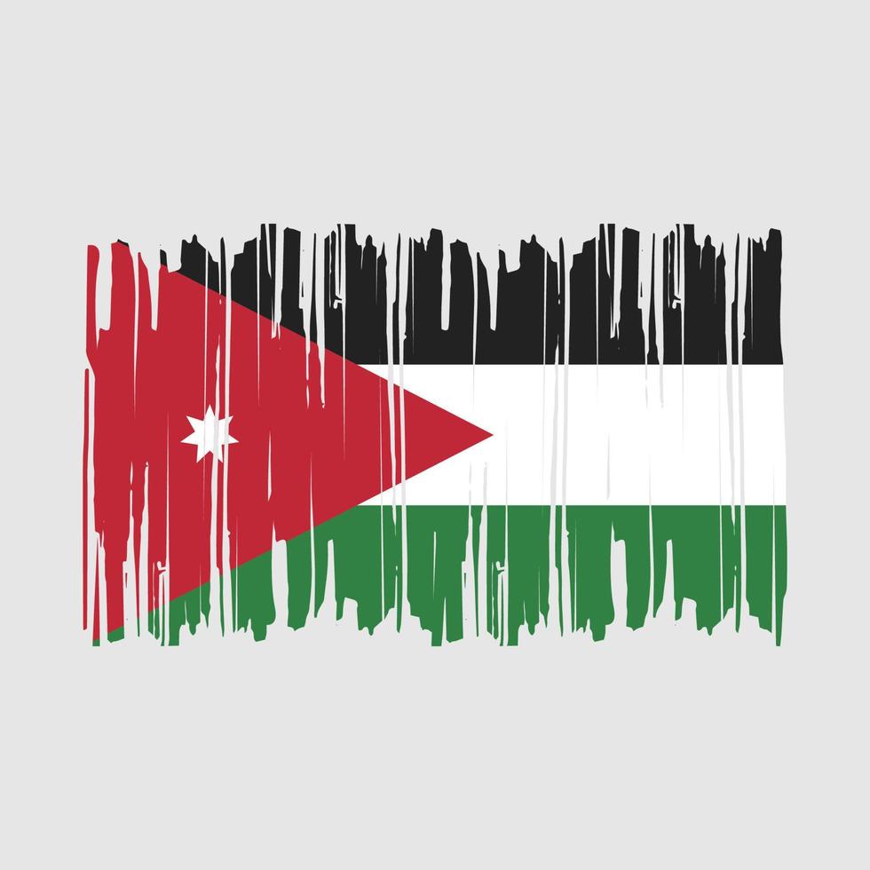 Jordan Flag Brush Vector Illustration