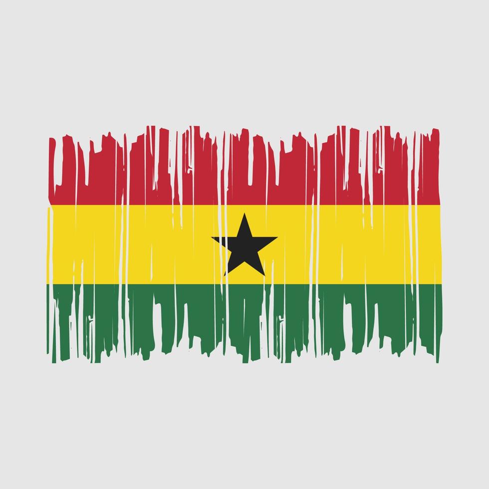 Ghana Flag Brush Vector Illustration