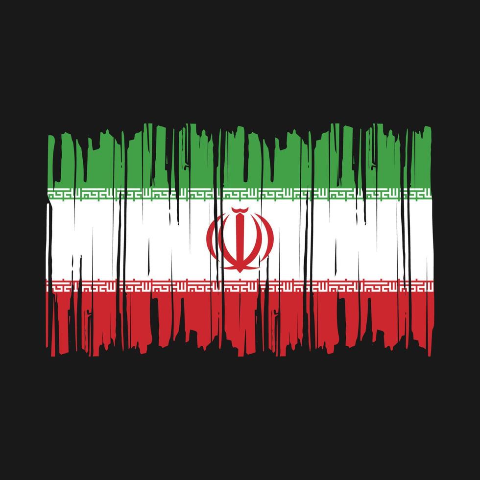 Iran Flag Brush Vector Illustration