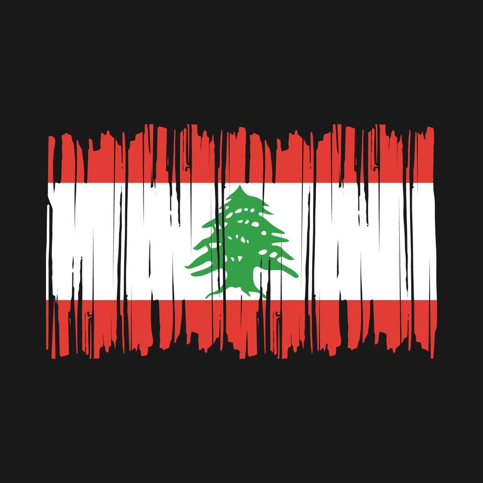 Lebanon Flag Brush Vector Illustration