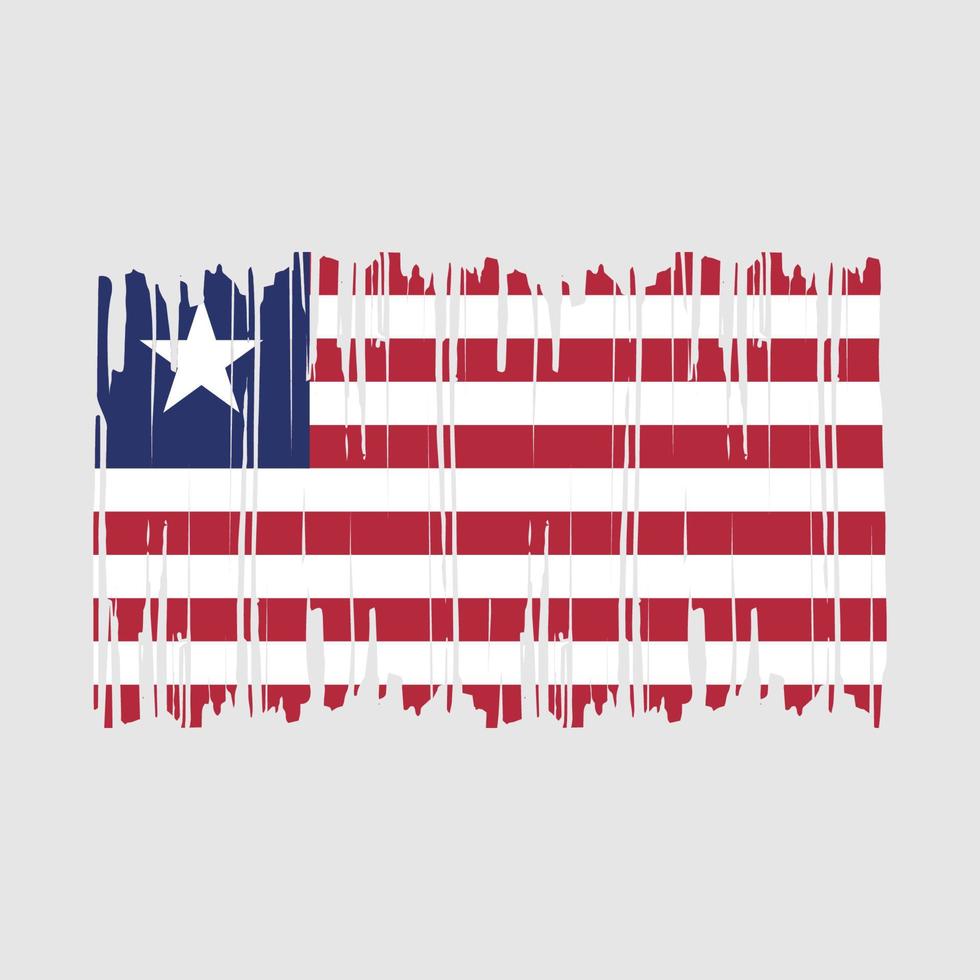 Liberia Flag Brush Vector Illustration