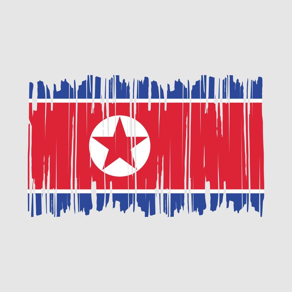 North Korea Flag Brush Vector Illustration