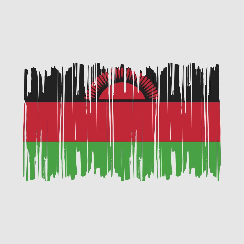 Malawi Flag Brush Vector Illustration