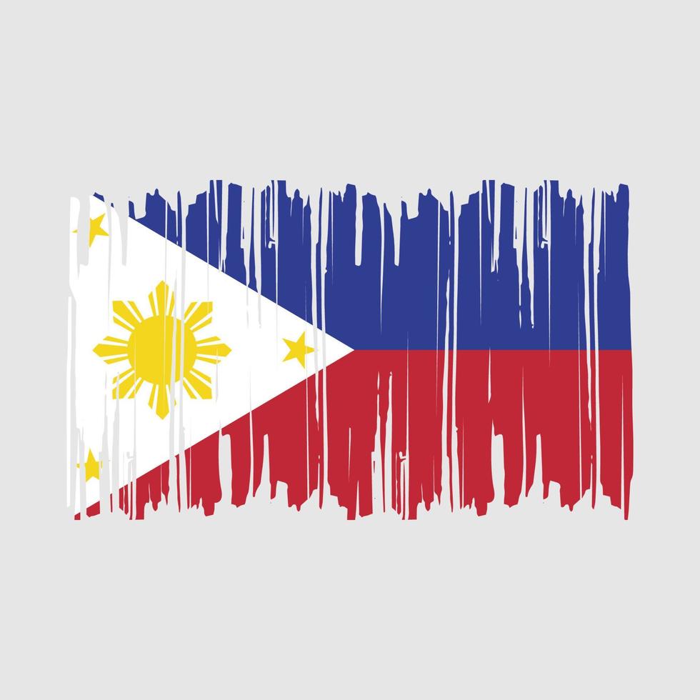 Ilustración de vector de cepillo de bandera de Filipinas