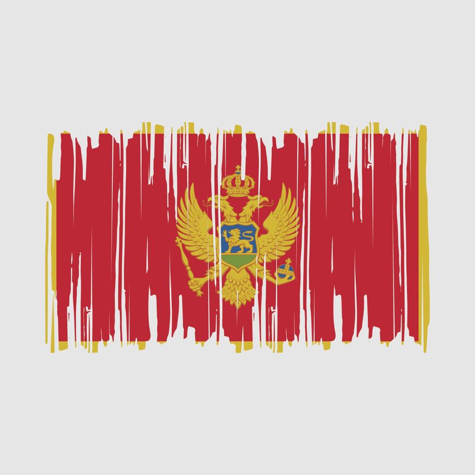 Montenegro Flag Brush Vector Illustration