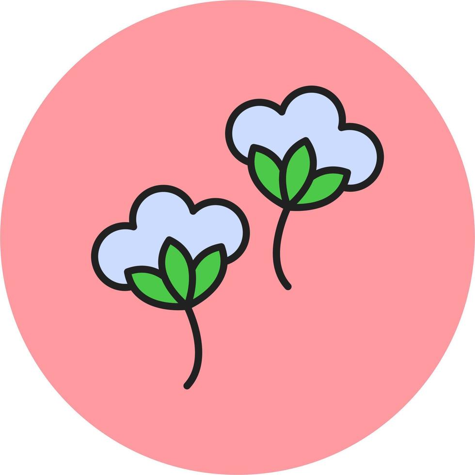 algodón flores vector icono