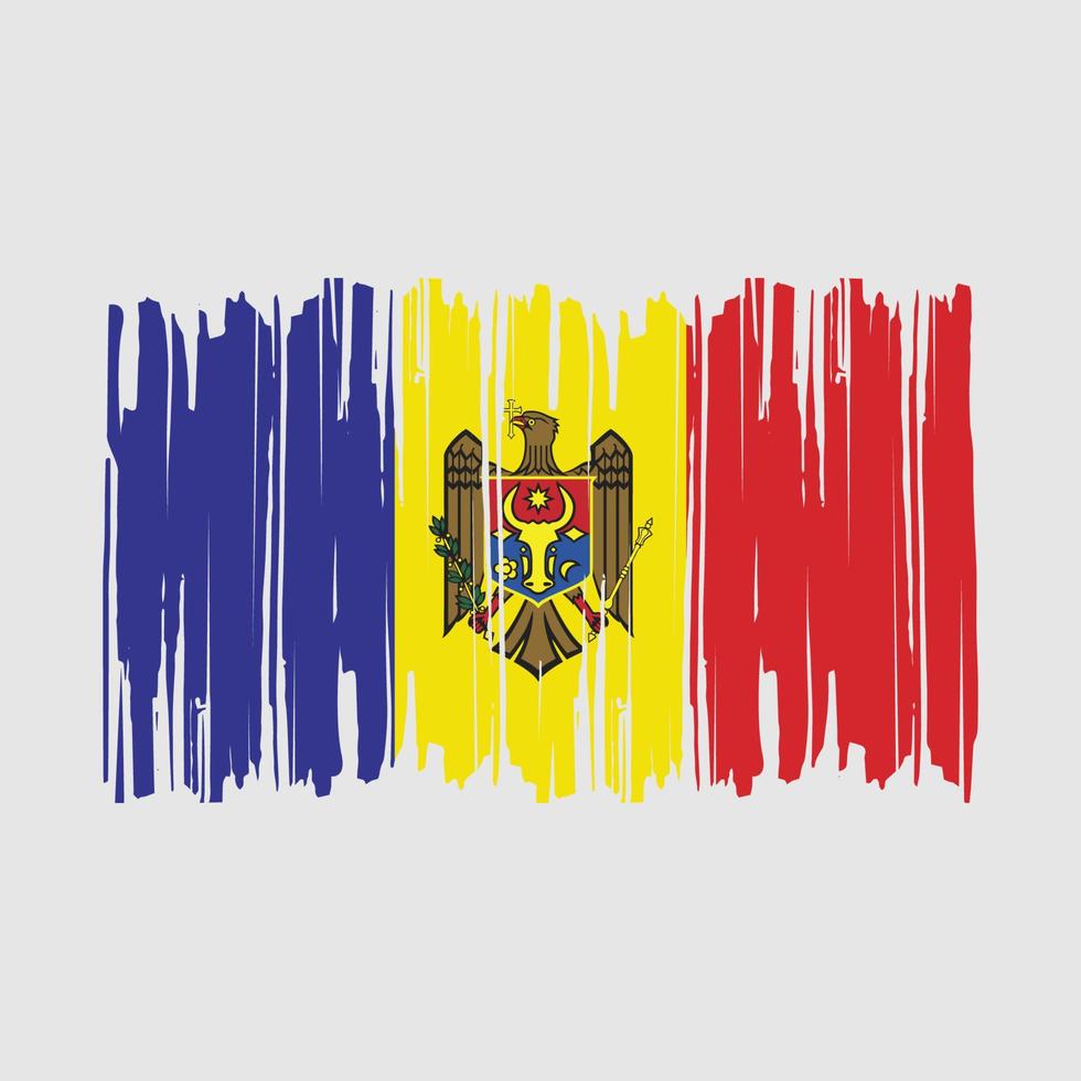 Ilustración de vector de pincel de bandera de moldavia