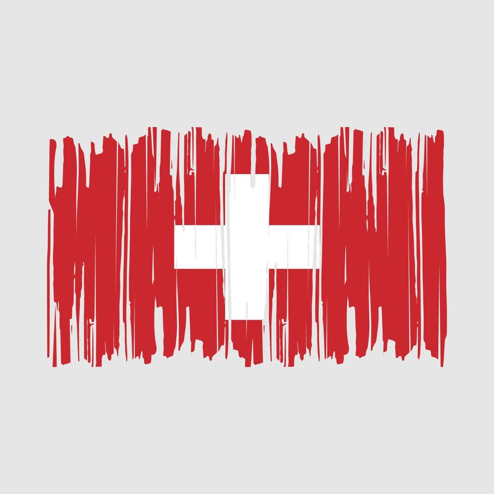 Switzerland Flag Brush Vector Illustration