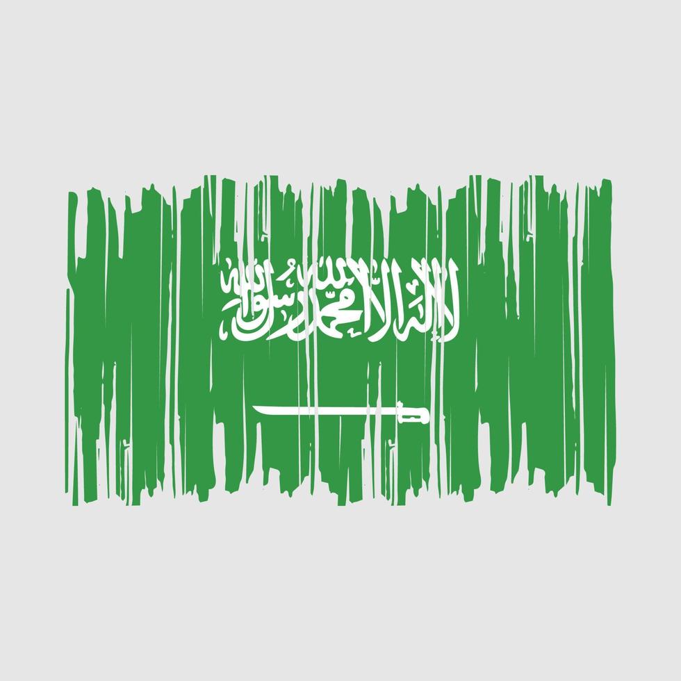 Ilustración de vector de pincel de bandera de arabia saudita