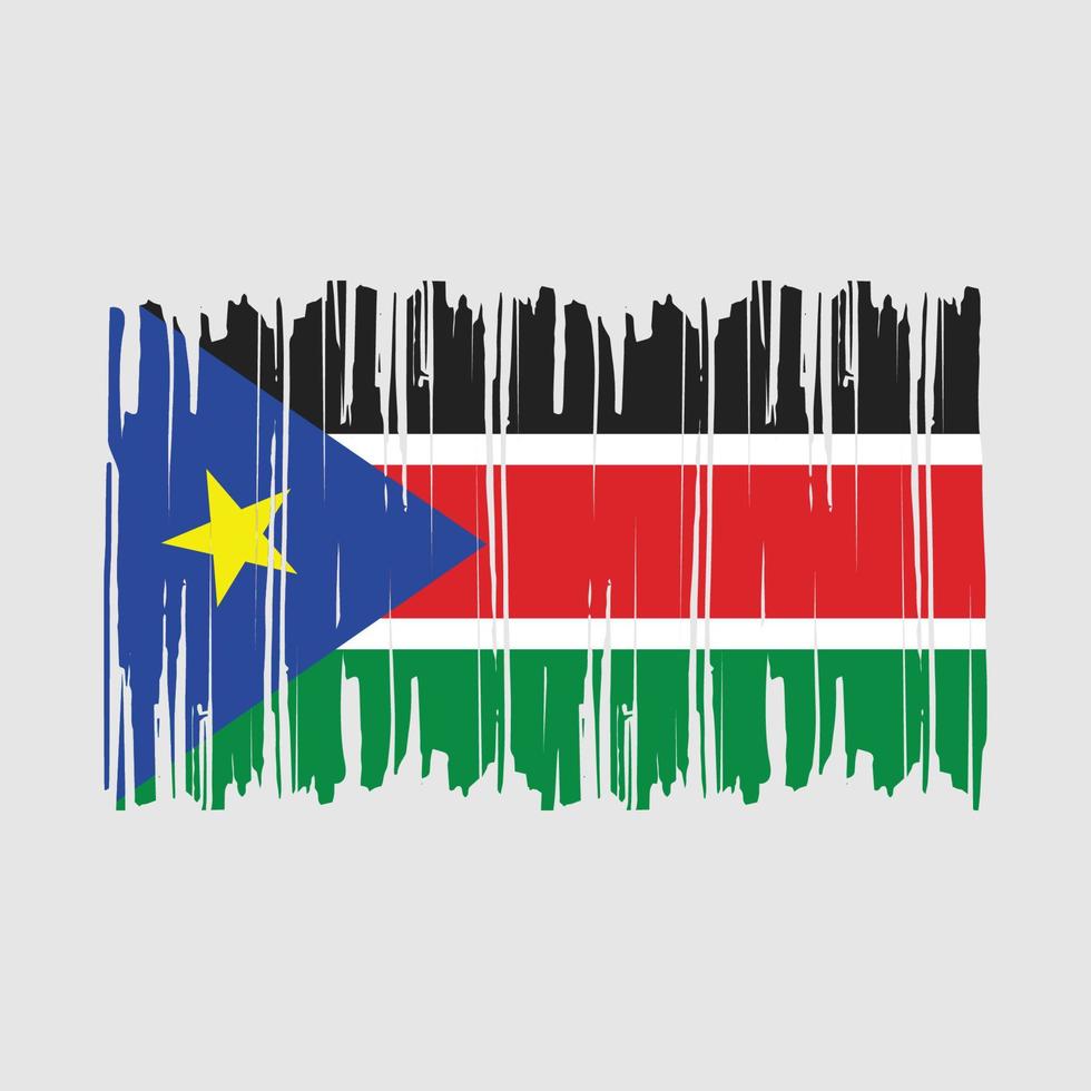 South Sudan Flag Brush Vector Illustration