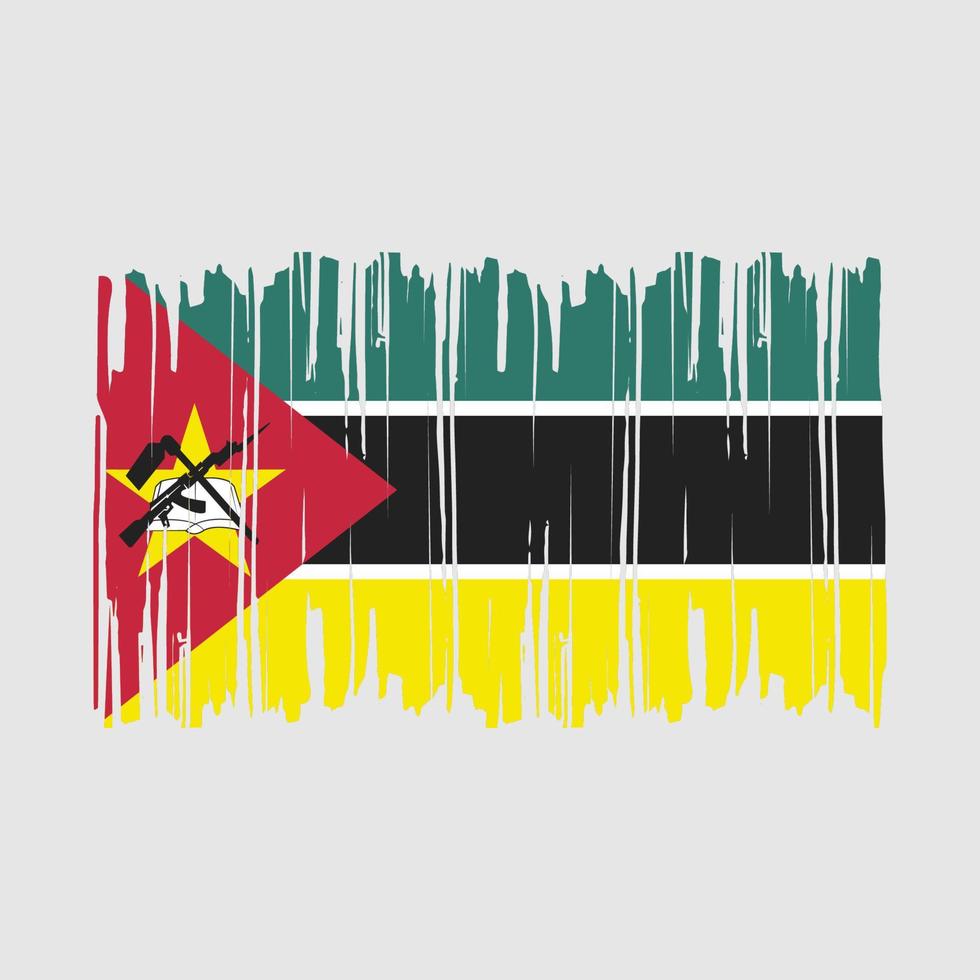Mozambique Flag Brush Vector Illustration