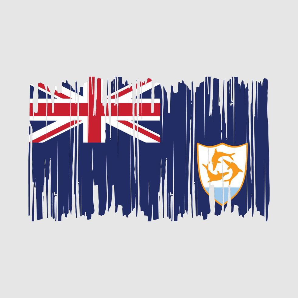 Anguilla Flag Brush Vector Illustration