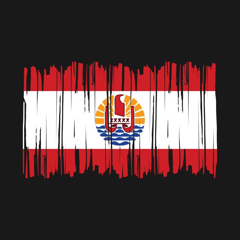 French Polynesia Flag Brush Vector Illustration