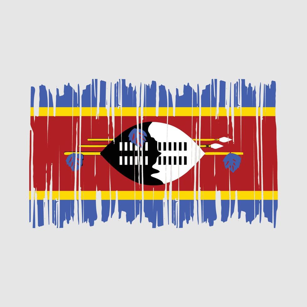 Swaziland Flag Brush Vector Illustration
