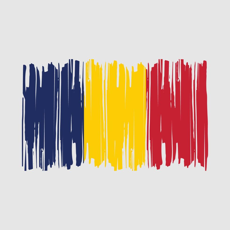 Chad Flag Brush Vector Illustration