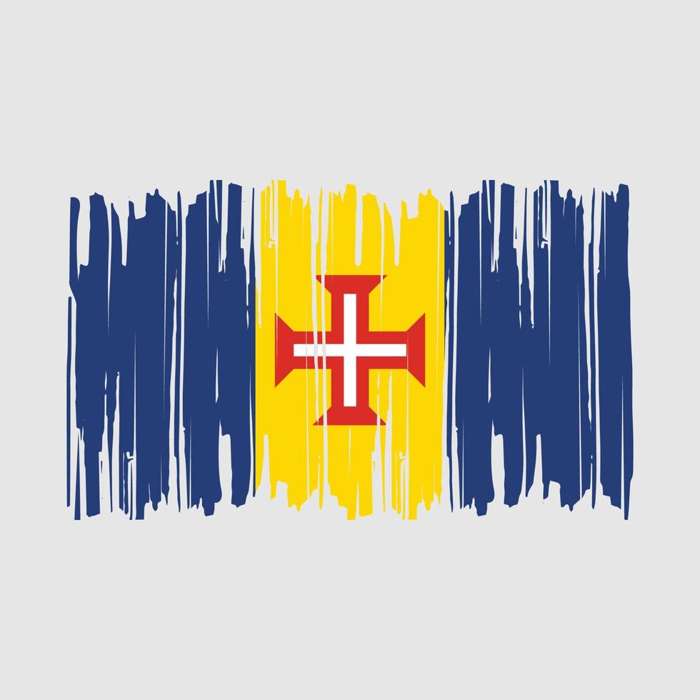 Ilustración de vector de pincel de bandera de Madeira