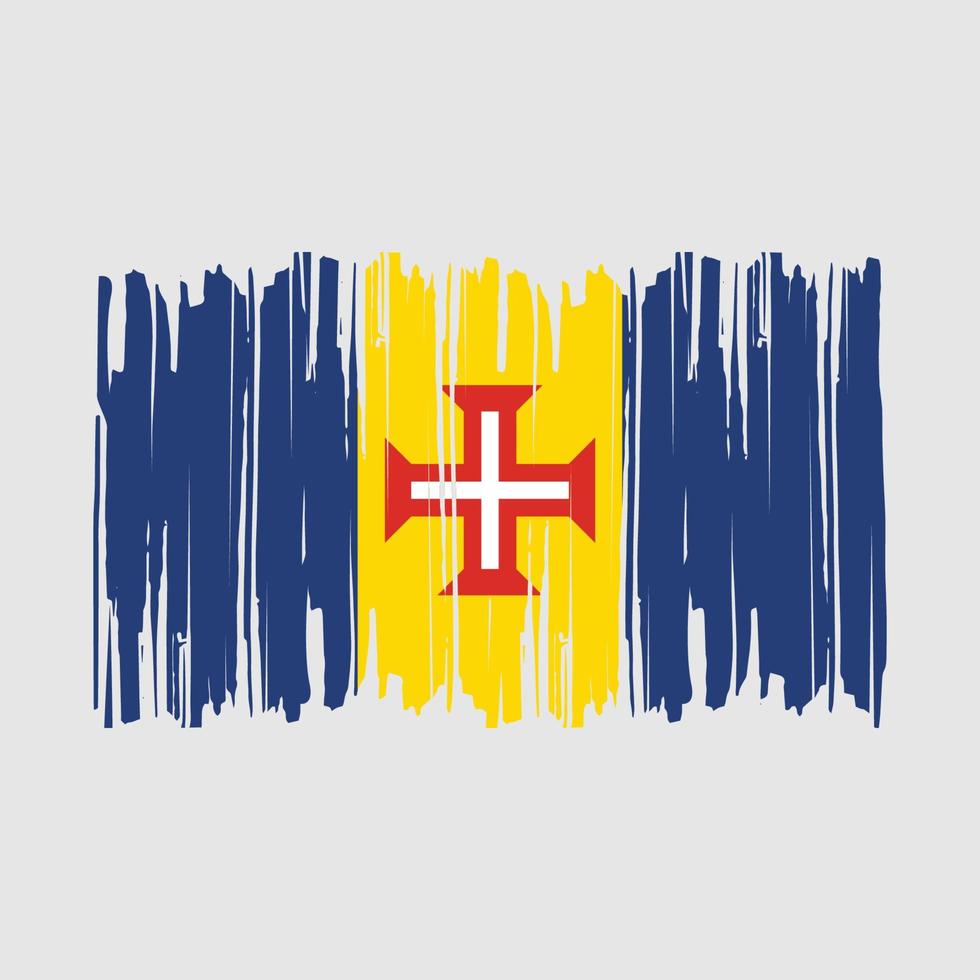 Madeira Flag Brush Vector Illustration
