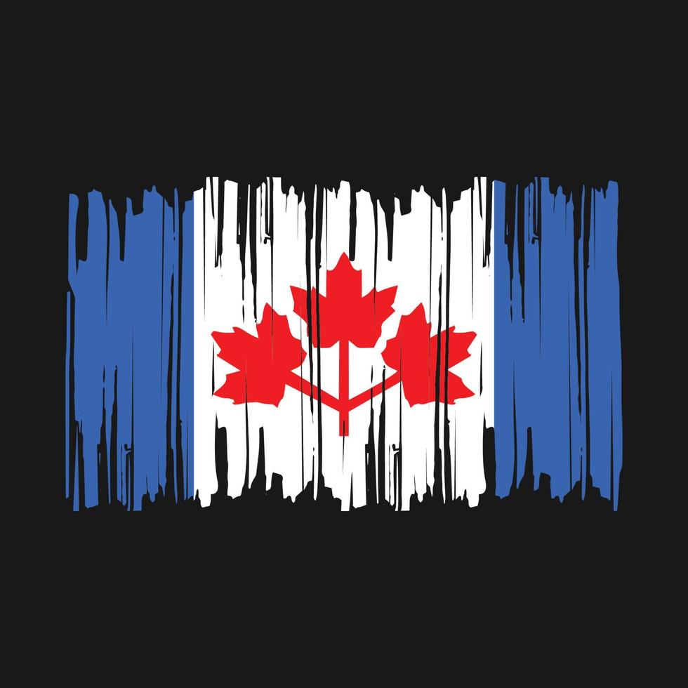 Ilustración de vector de pincel de bandera de canadá