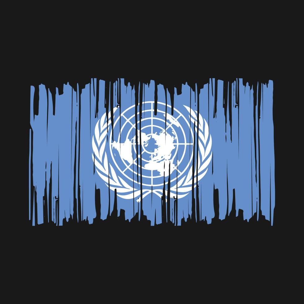 United Nations Flag Brush Vector Illustration