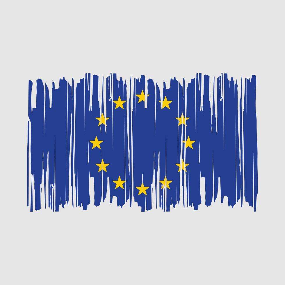 European  Flag Brush Vector Illustration