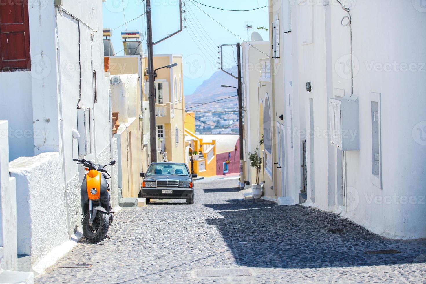 calle ver en santorini, Grecia foto