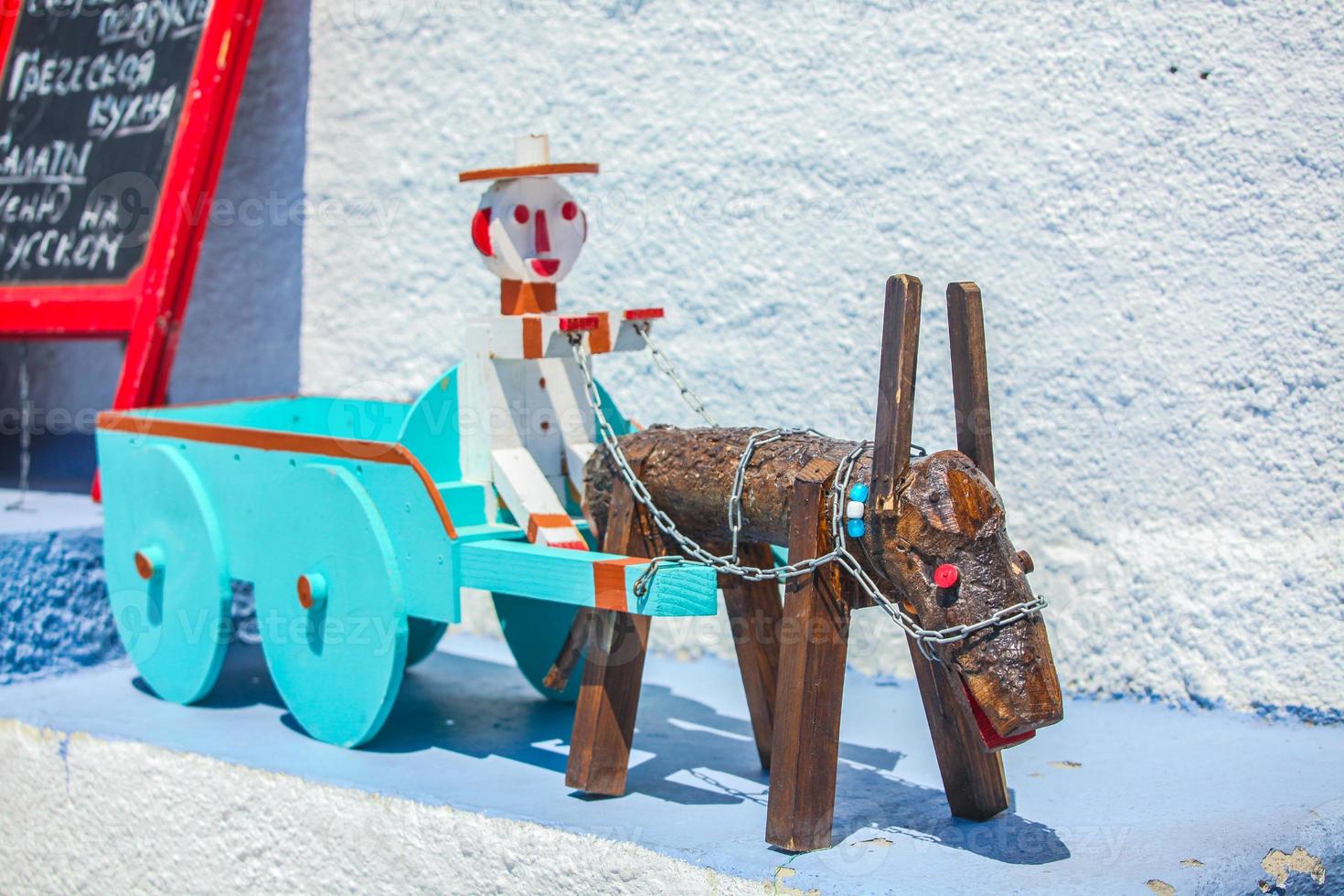 letras y artesanía en santorini, Grecia foto