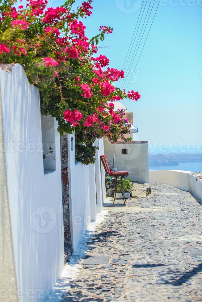 calle ver en santorini, Grecia foto