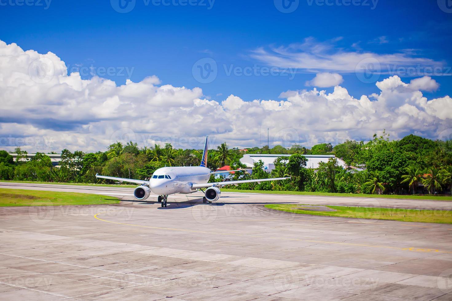 View of airplane parked photo