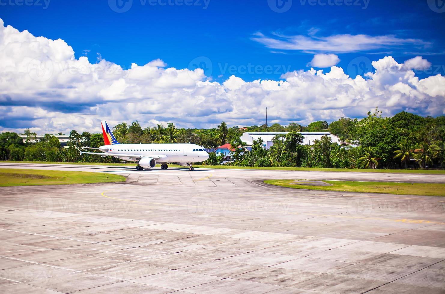 View of airplane parked photo