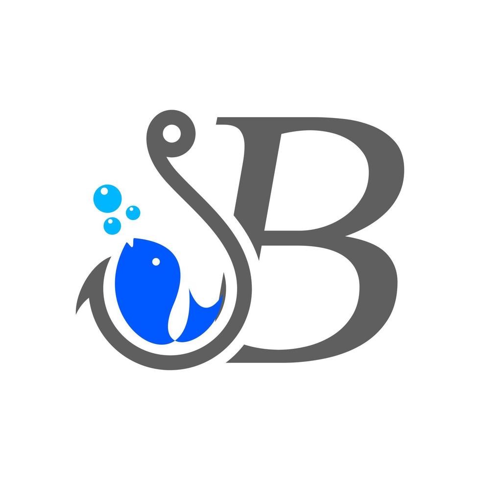 Initial B Hook Logo vector