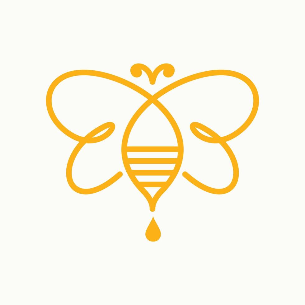 Modern Bee Logo vector