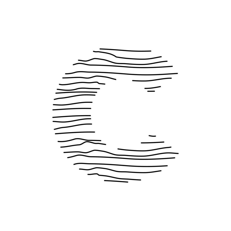 Initial C Abstract Line Logo vector