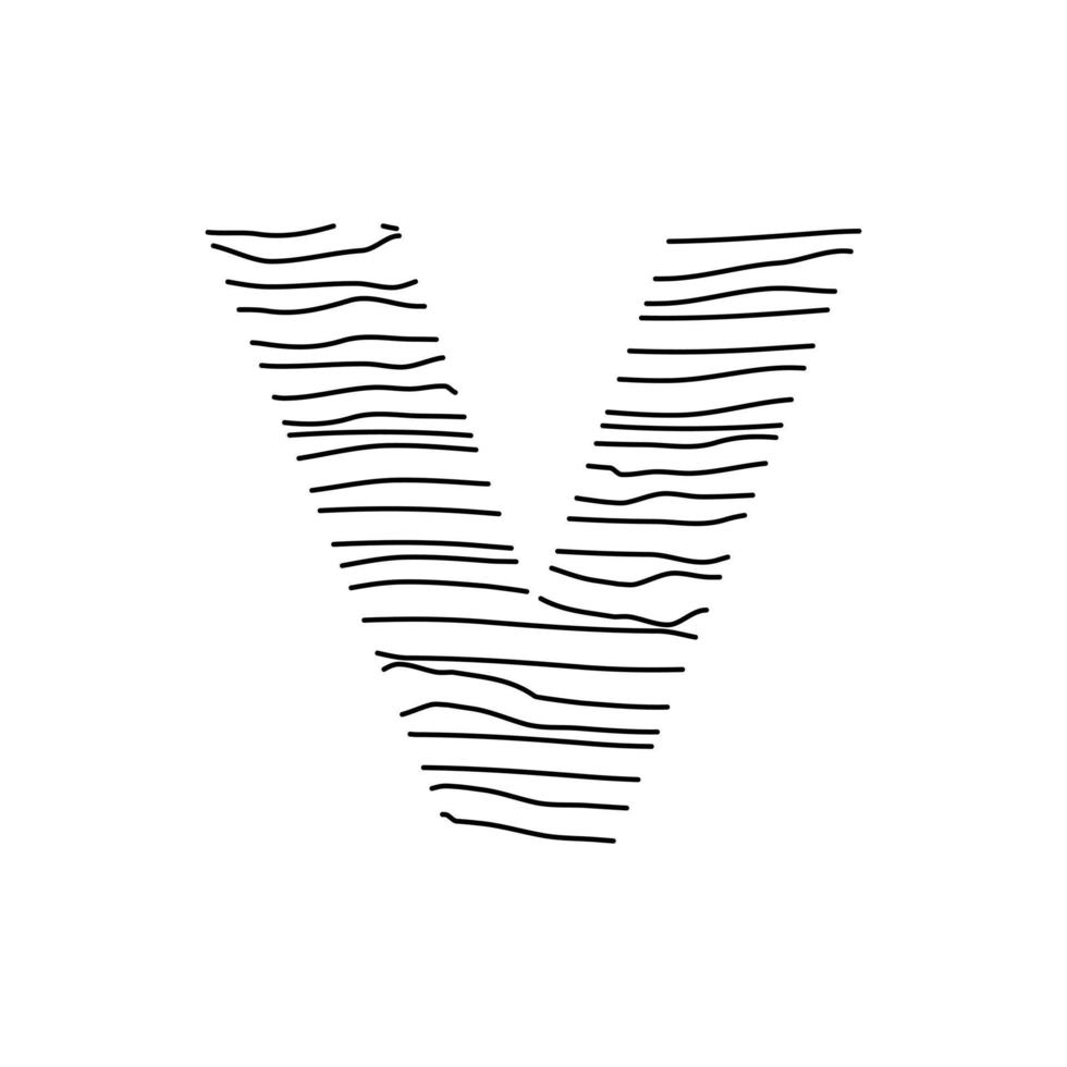 Initial V Abstract Line Logo vector