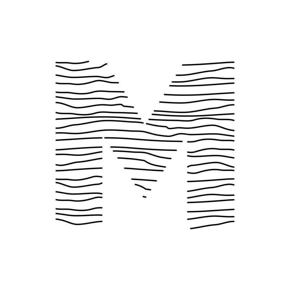 Initial M Abstract Line Logo vector