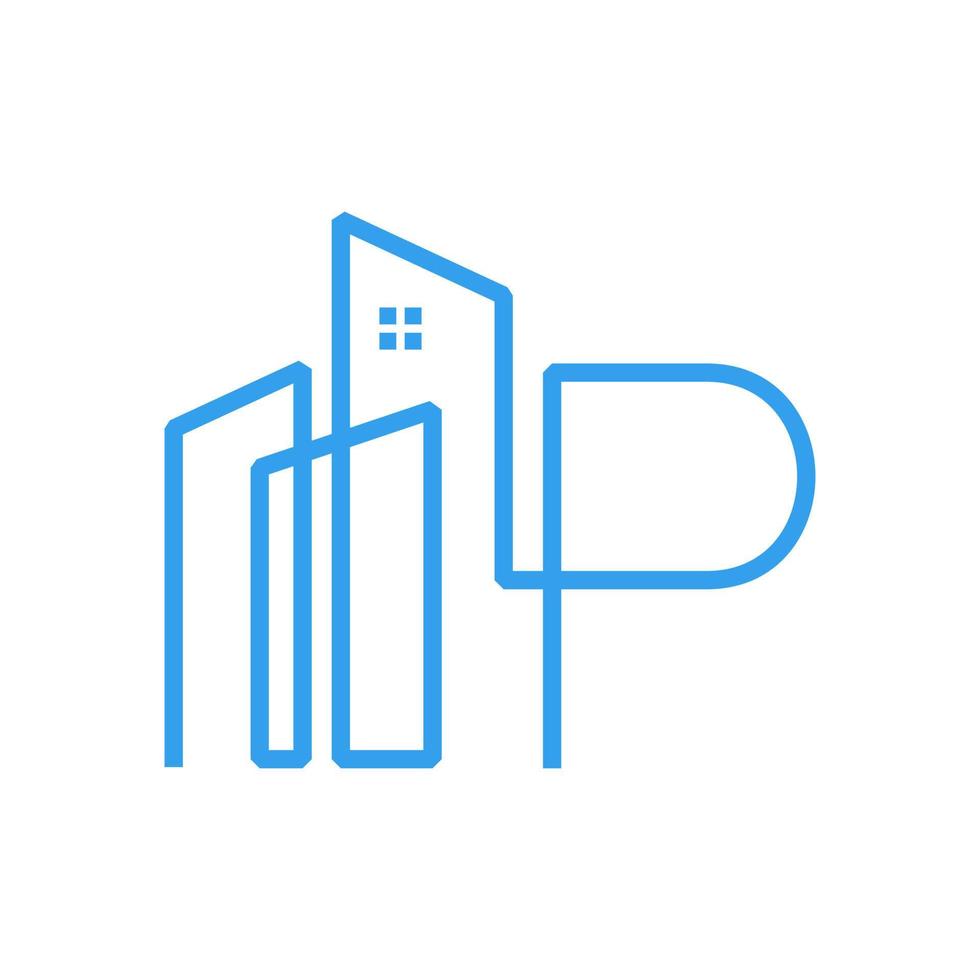 Initial P City Line Logo vector