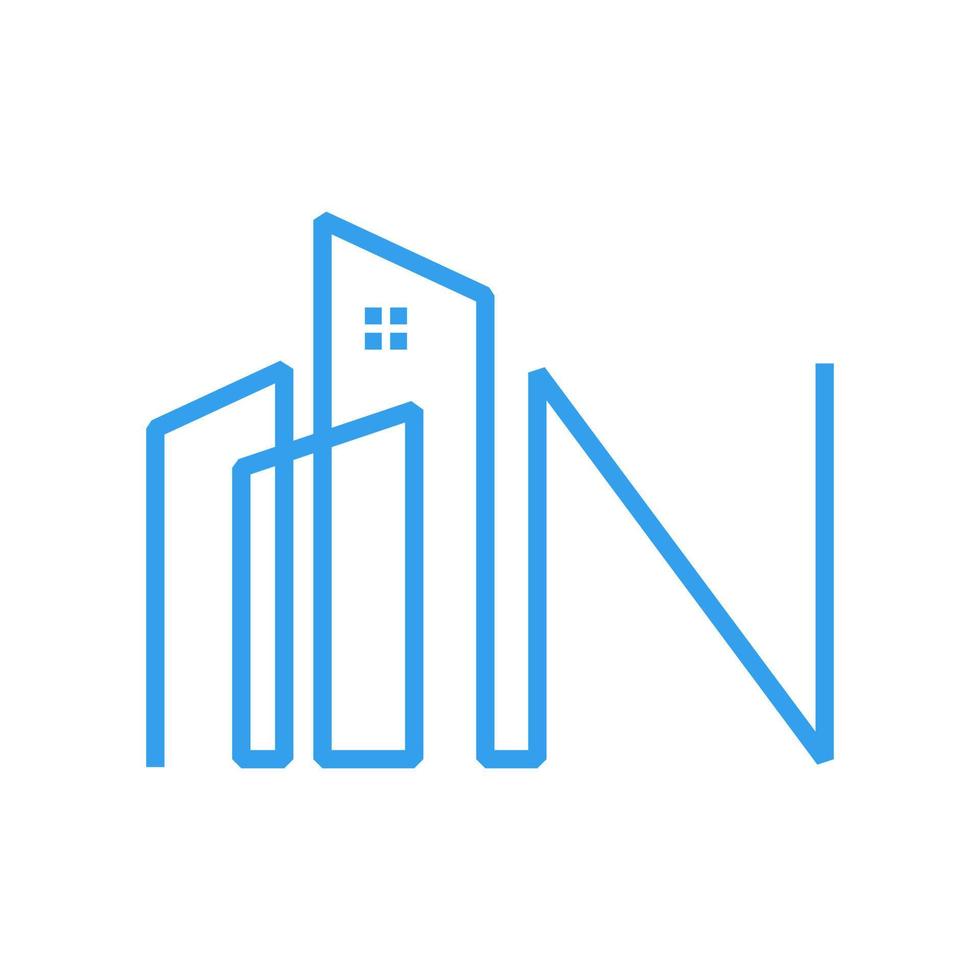 Initial N City Line Logo vector
