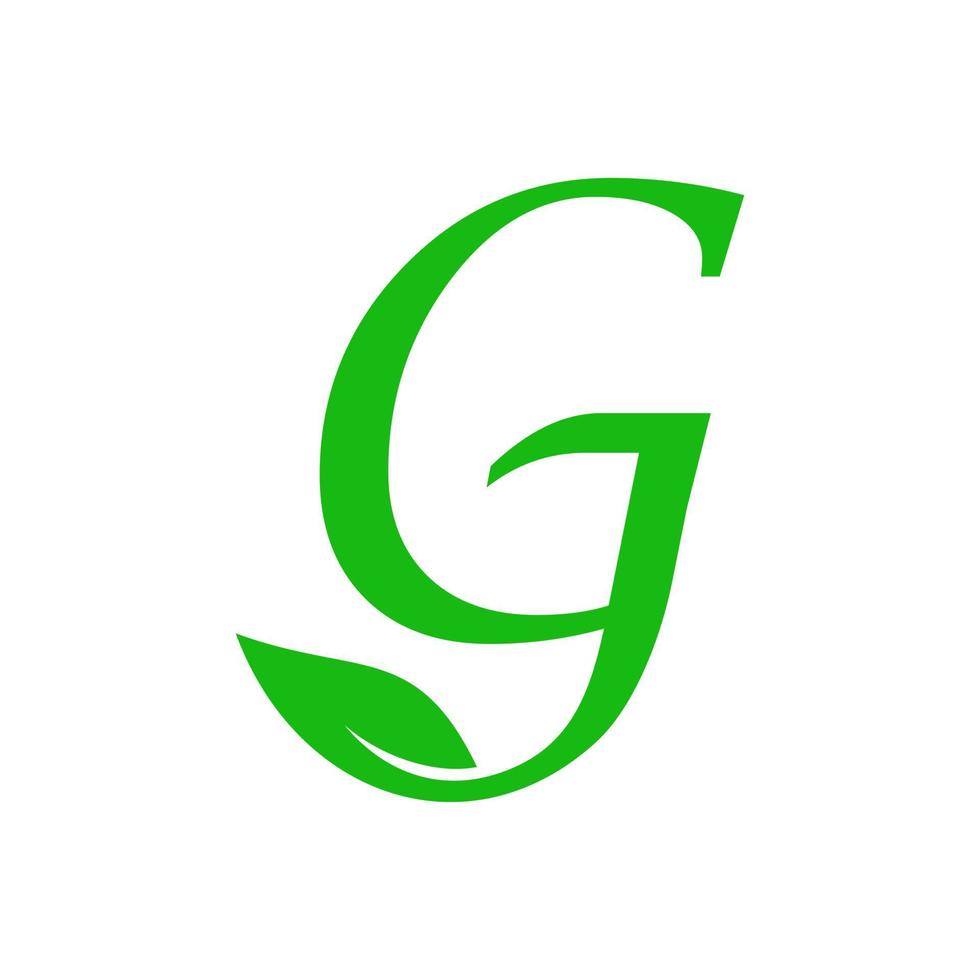logotipo inicial de la hoja g vector
