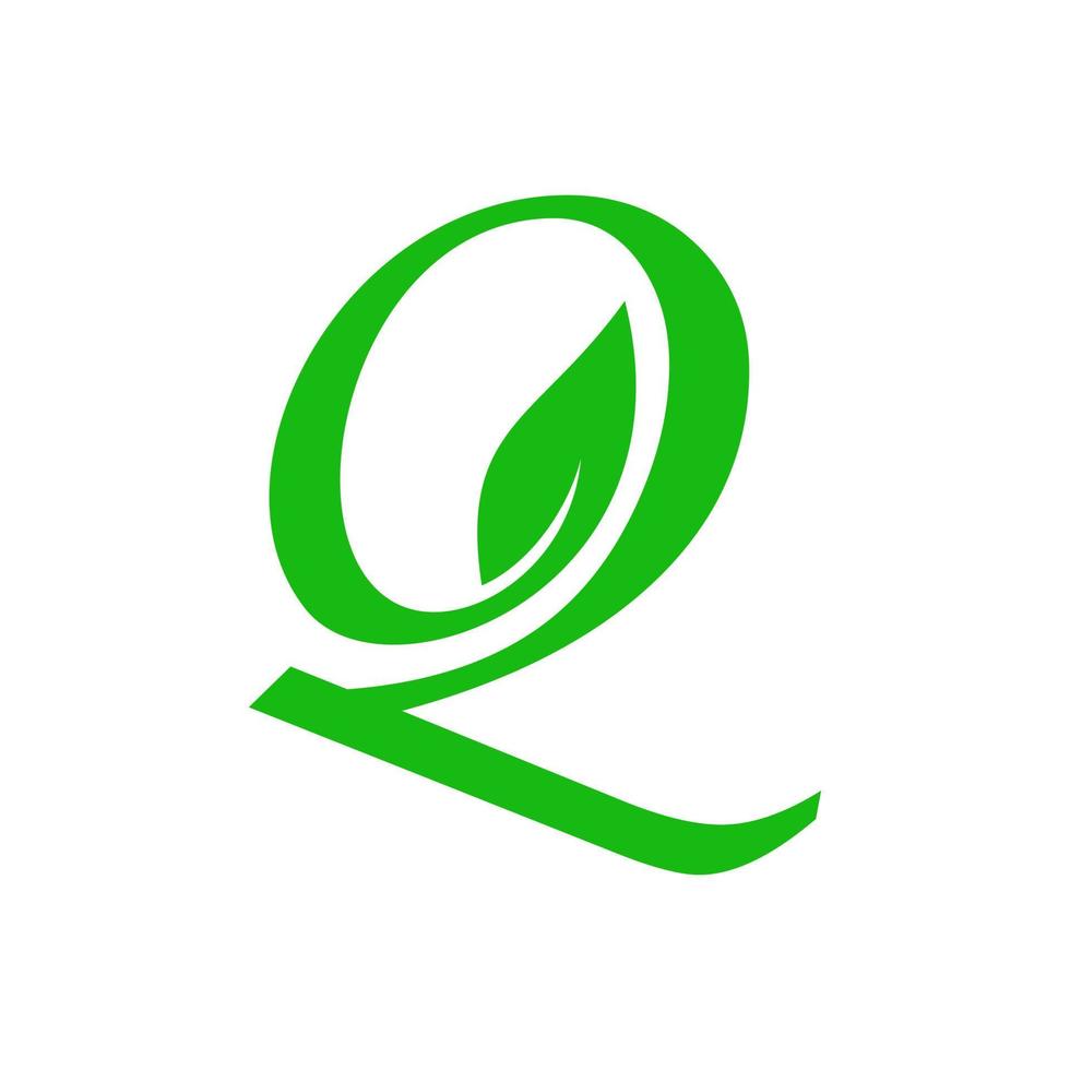 Initial Q Leaf Logo vector