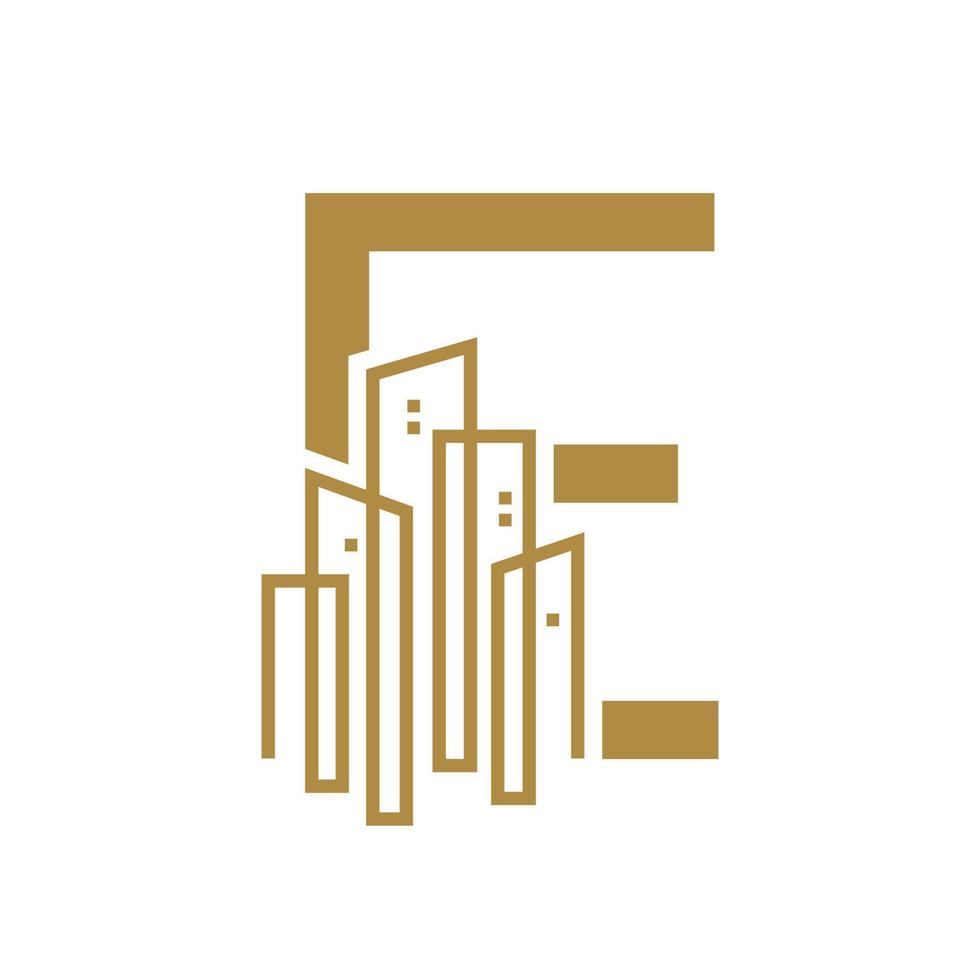 Initial E Gold CIty Logo vector