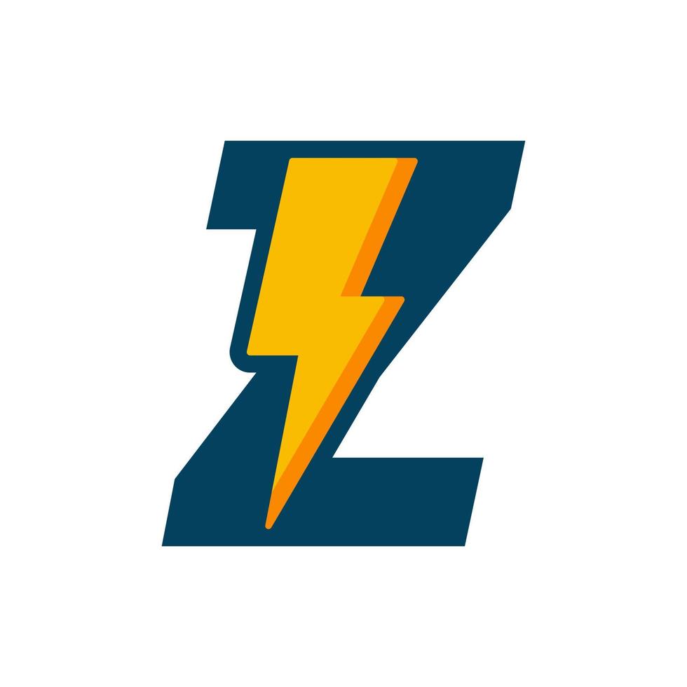 inicial z tornillo energía logo vector