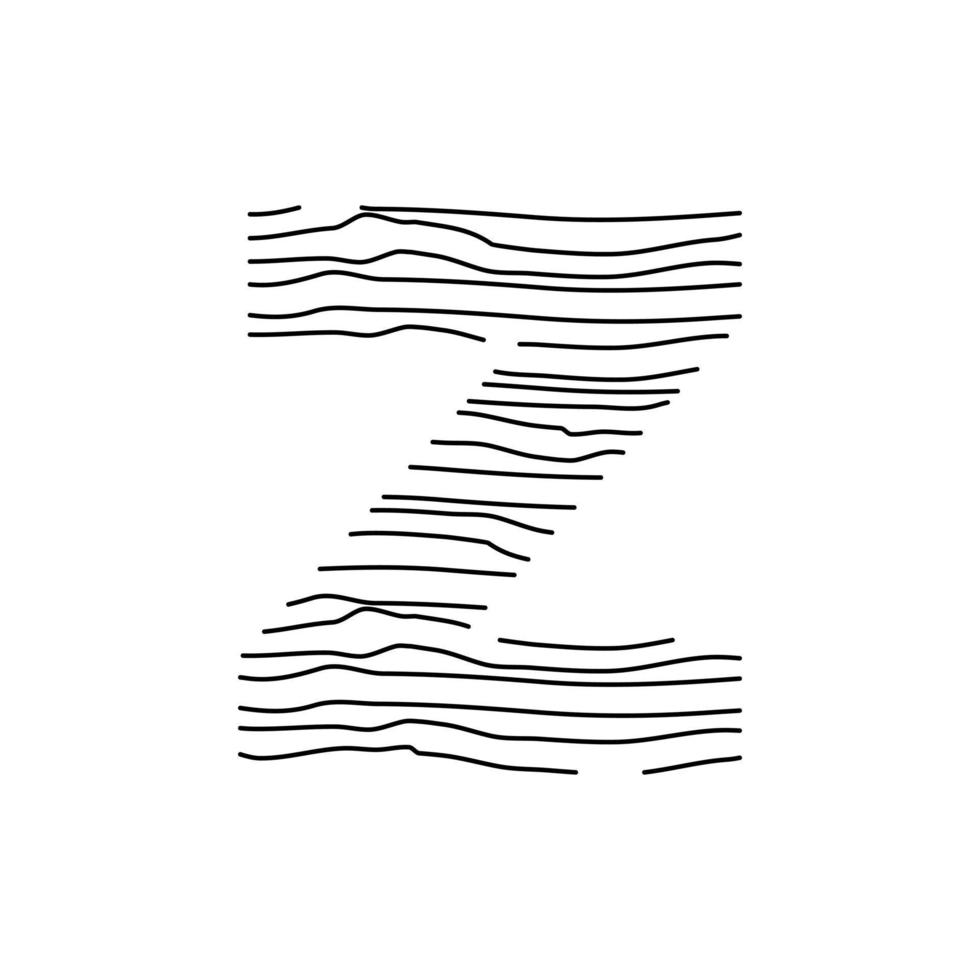 inicial z resumen línea logo vector