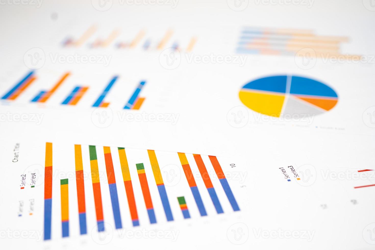 chart or graph paper. Financial, account, statistics and business data concept. photo