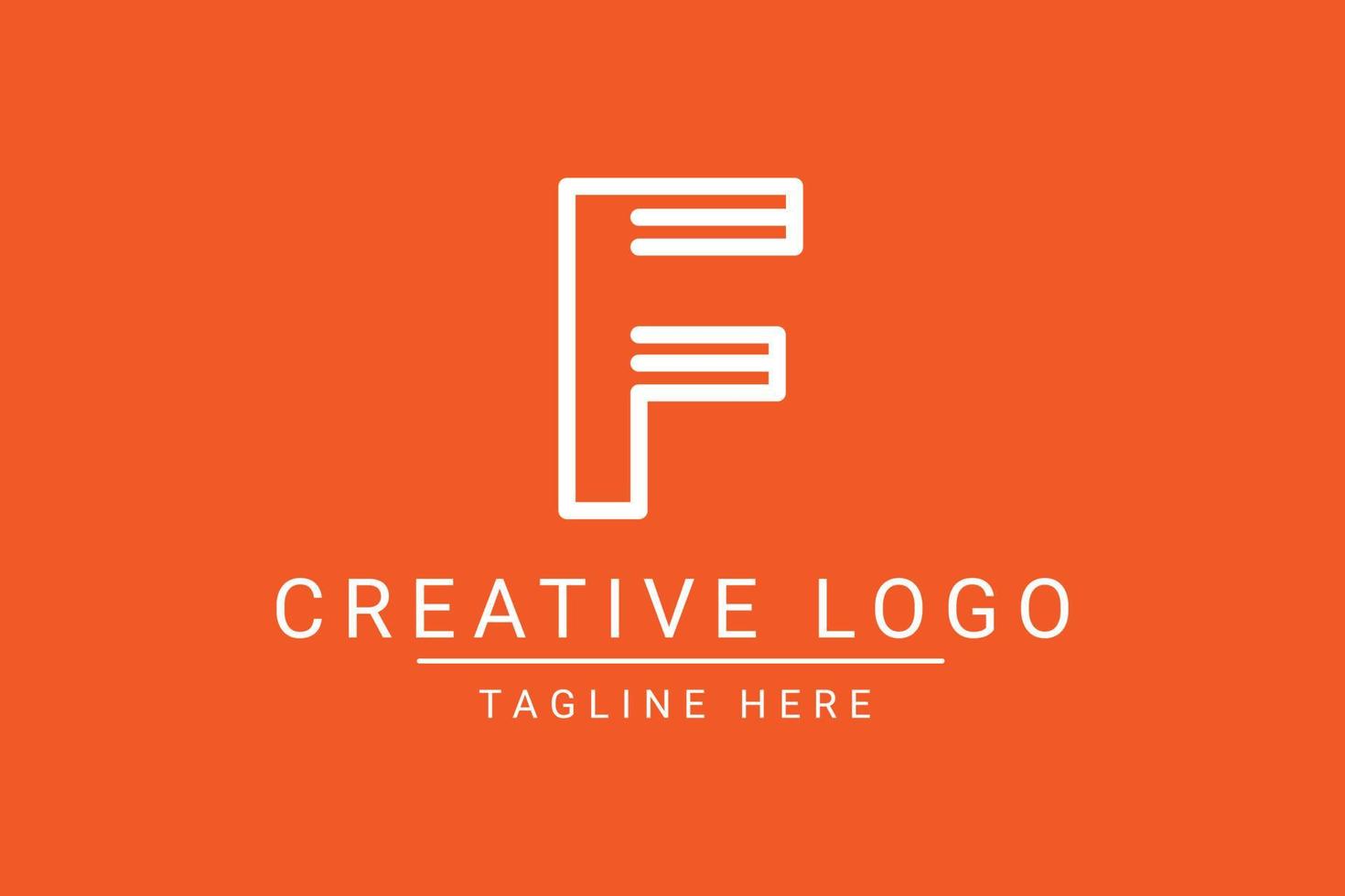 Modern creative letter F vector logo design. Minimalist  flat line logo design template. Monogram logo design.