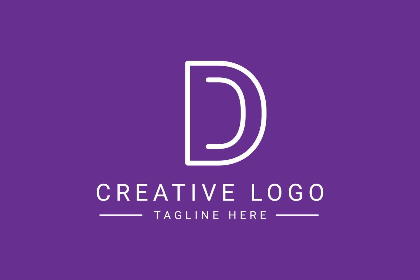 Modern creative letter D vector logo design. Minimalist  flat line logo design template. Monogram logo design.